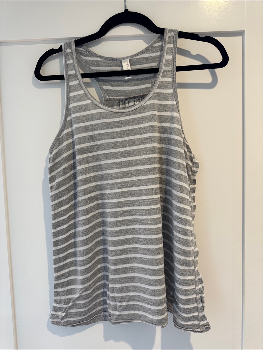 Skywalker Ranch - Gray & White Striped Racerback Tank